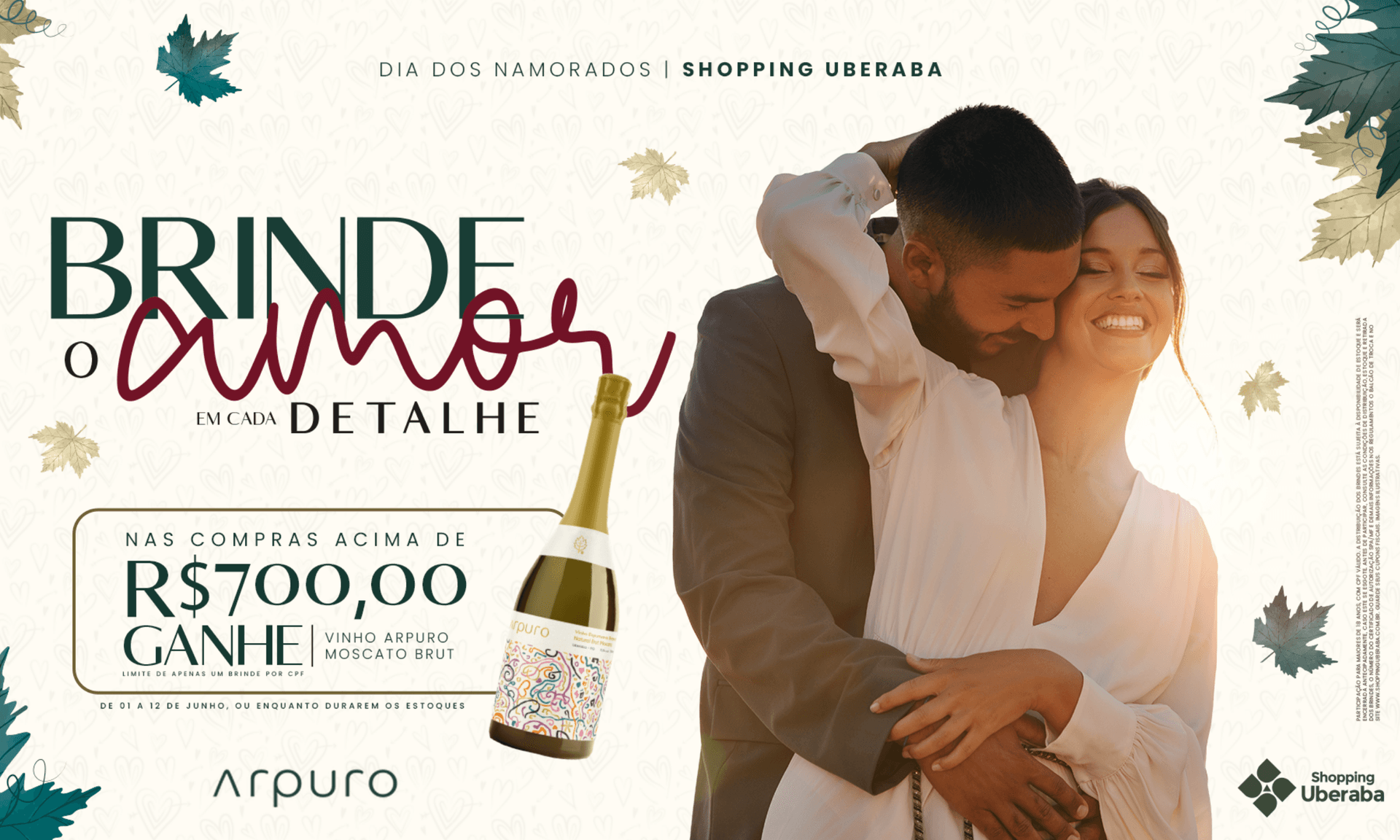 Banner do evento Dia dos Namorados tem campanha especial com vinho Arpuro