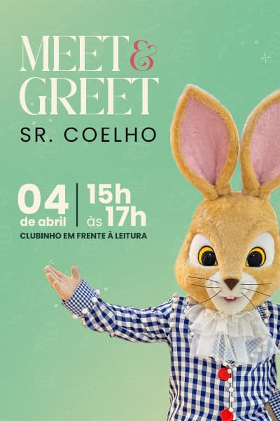 Banner do evento Meet & Greet Sr. Coelho