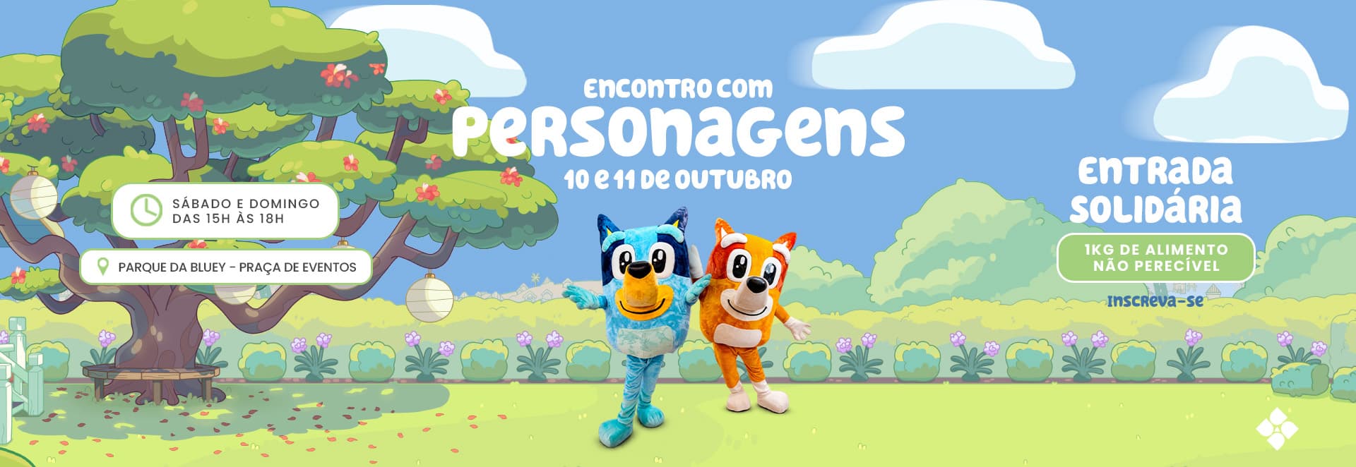 Banner do evento Encontro com personagens