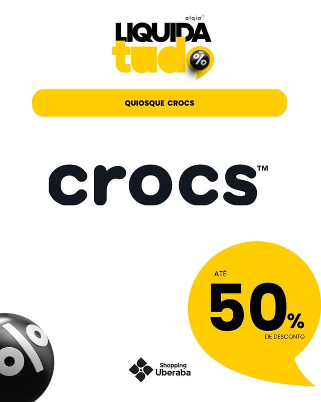 CROCS : ATÉ 50% DE DESCONTO EM PRODUTOS SELECIONADOS