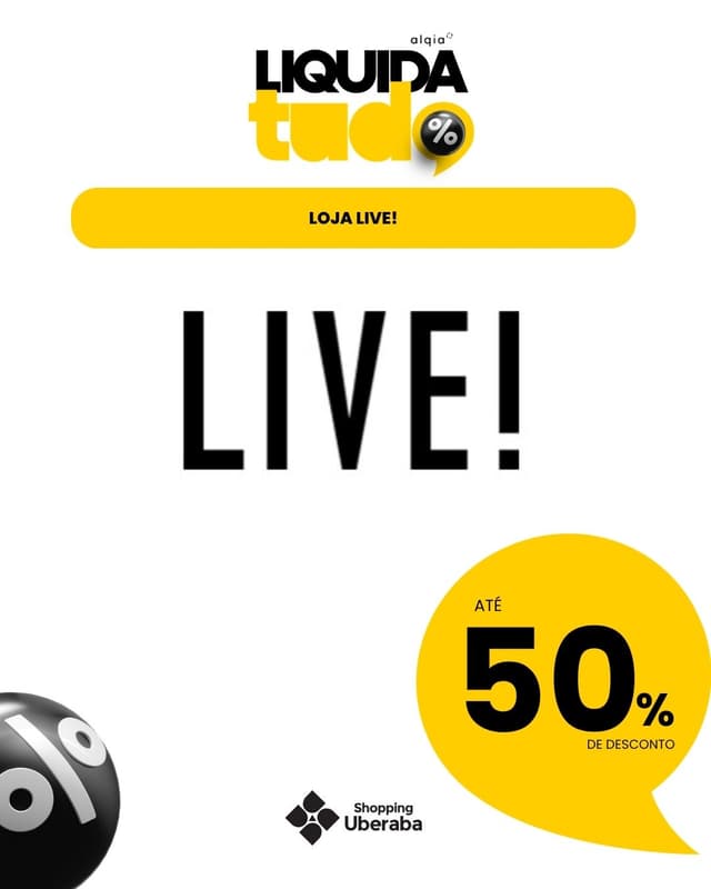 LIVE!: ATÉ 50% DE DESCONTO EM PRODUTOS SELECIONADOS