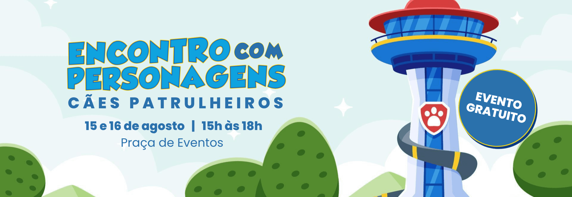 Banner do evento Encontro com os Cães Patrulheiros