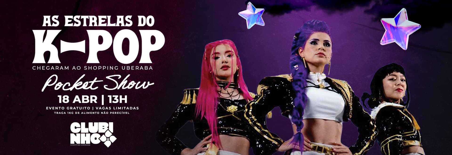 Banner do evento Estrelas do K-Pop Pocket Show