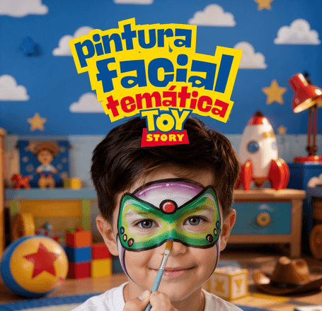 Banner do evento Pintura Facial Toy Story