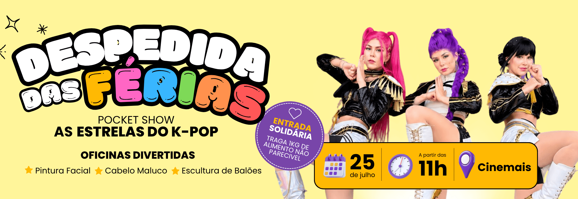Banner do evento Despedida das Férias
