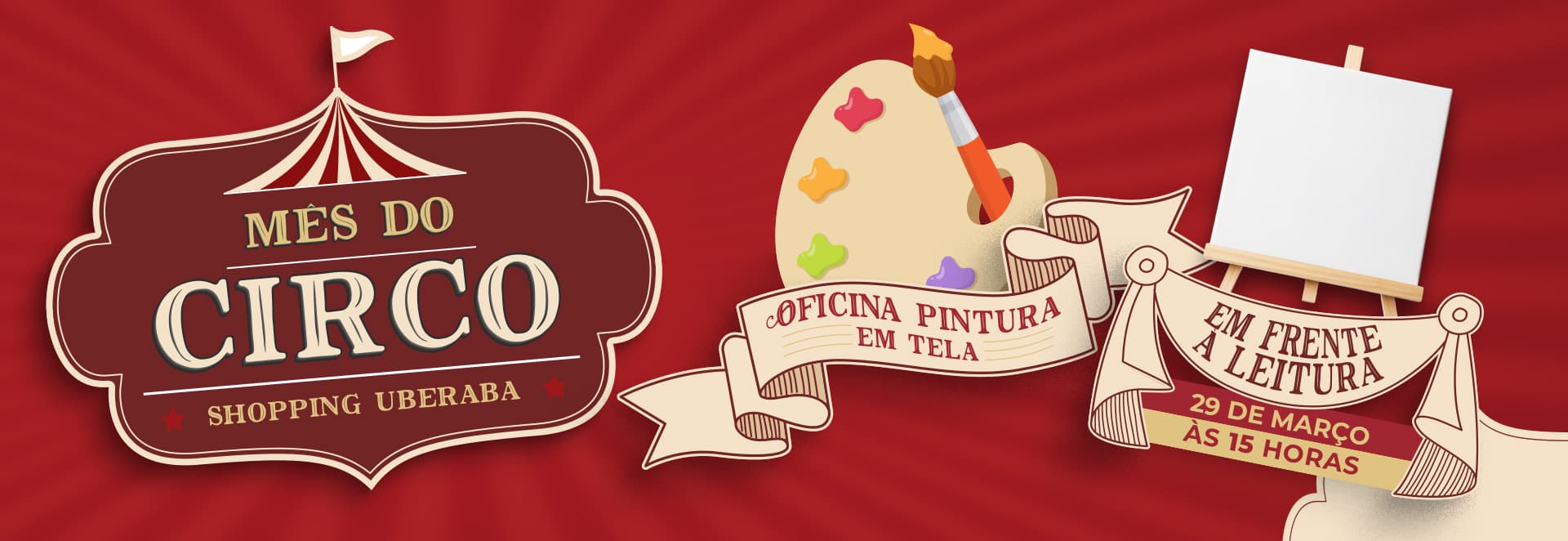 Banner do evento CLUBINHO - Pintura em Tela