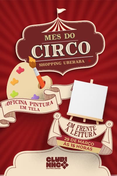 Banner do evento CLUBINHO - Pintura em Tela